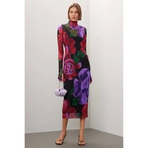 knee length dresses for ladies AFRM | SHAILENE POWER MESH TURTLENECK MIDI DRESS main image 0